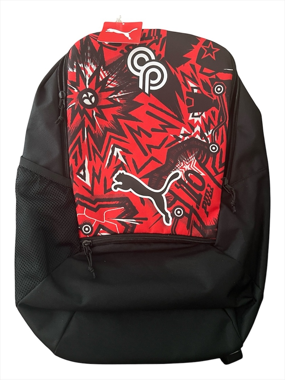 Puma Black & Red Graphic Athletic Backpack